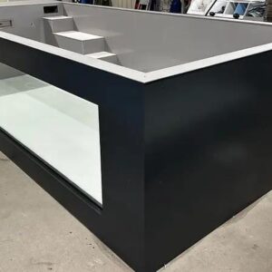Piscina de polipropileno de 6,5 mx 2,5 m con ventana de 4 m